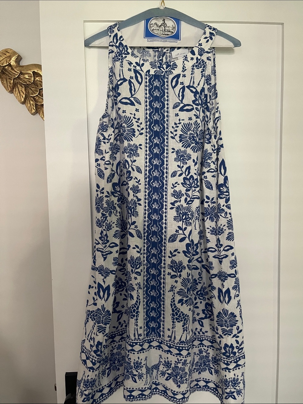 J. Jill White and Blue Floral Midi Dress